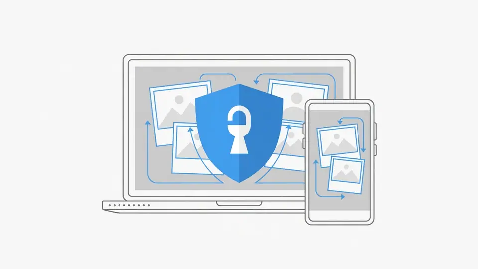 Private browser image compression on laptop and phone without server upload