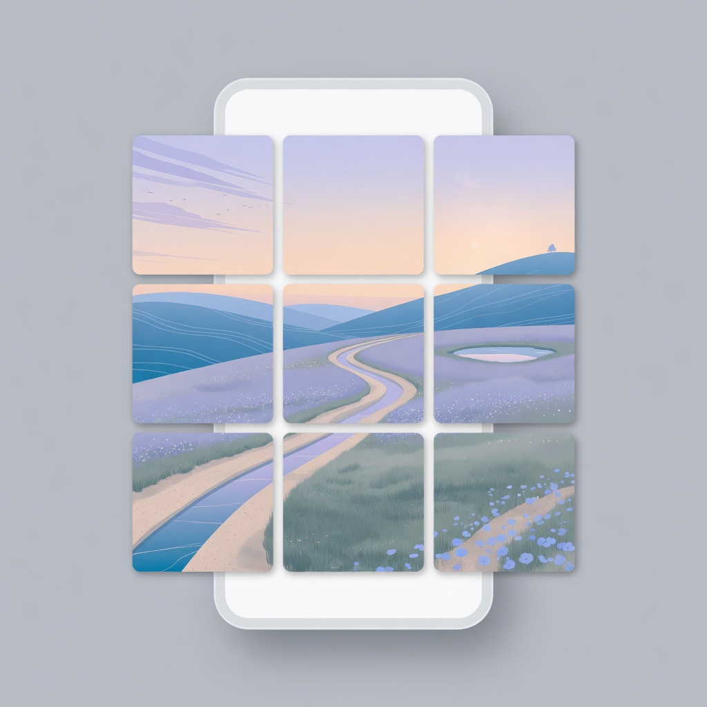 3x3 Instagram grid maker style profile mosaic illustration